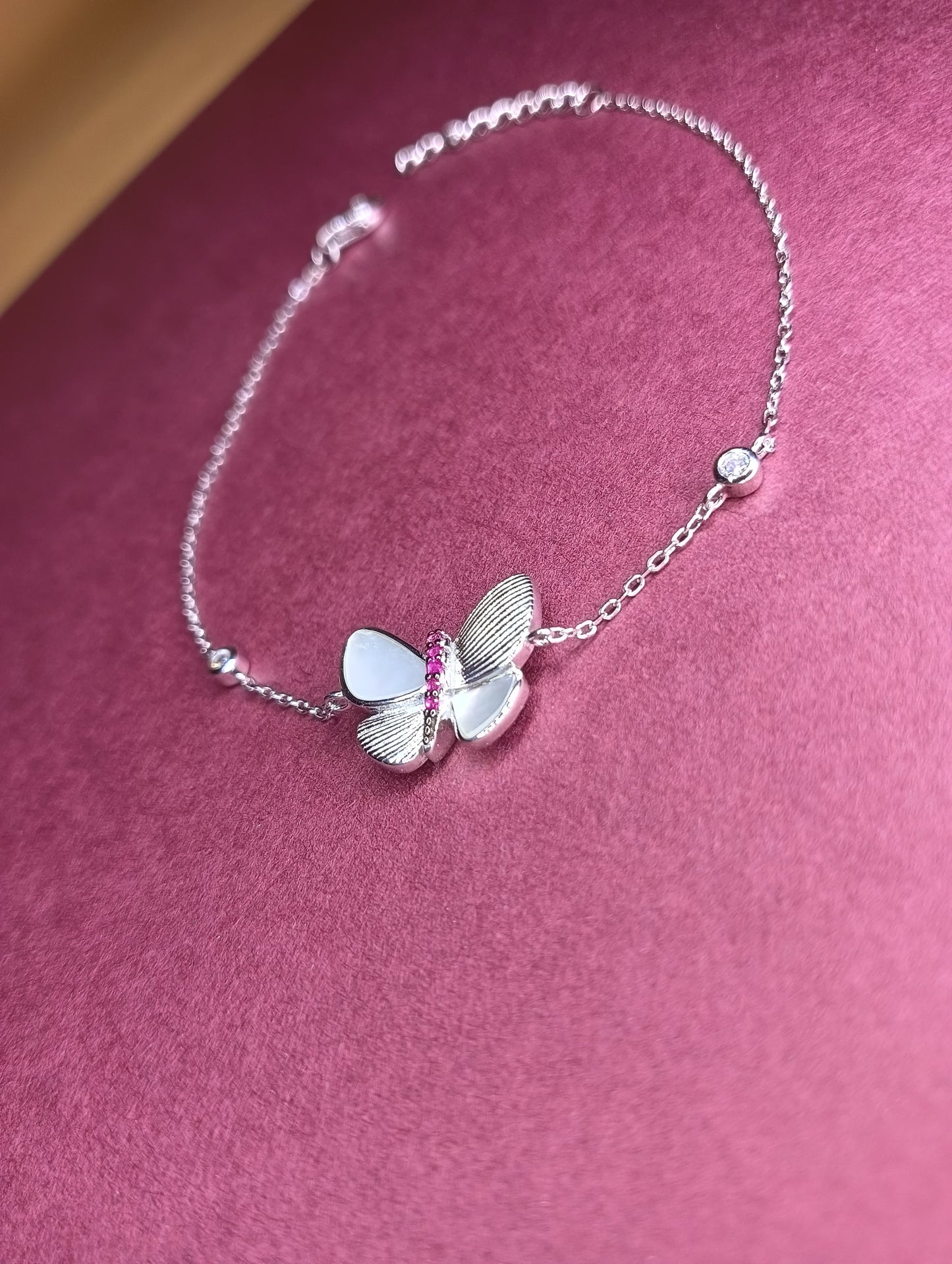 Silver Butterfly Charm Bracelet