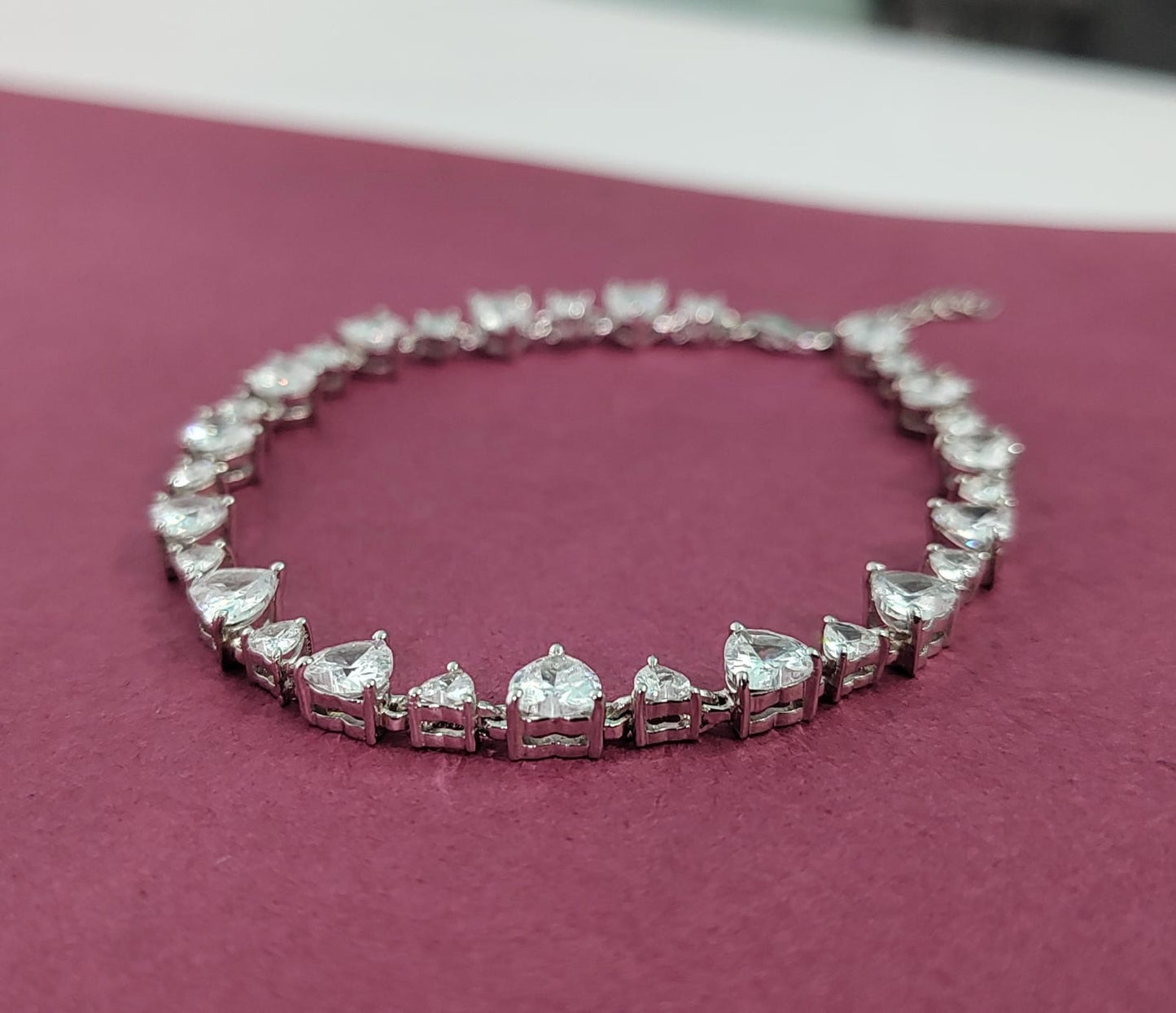 SIlver Heart Solitare Bracelet