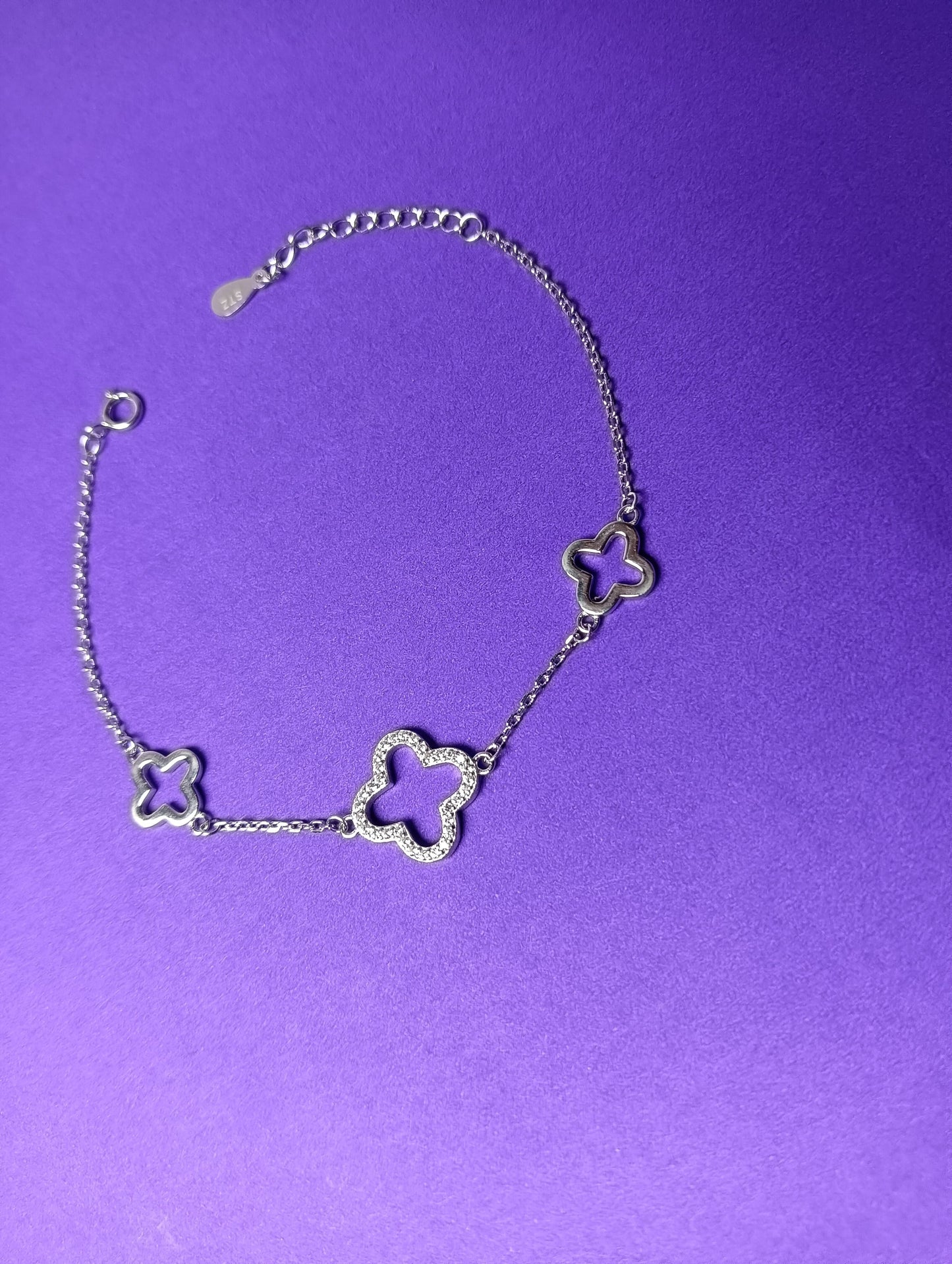 Charming Silver Clover Bracelet
