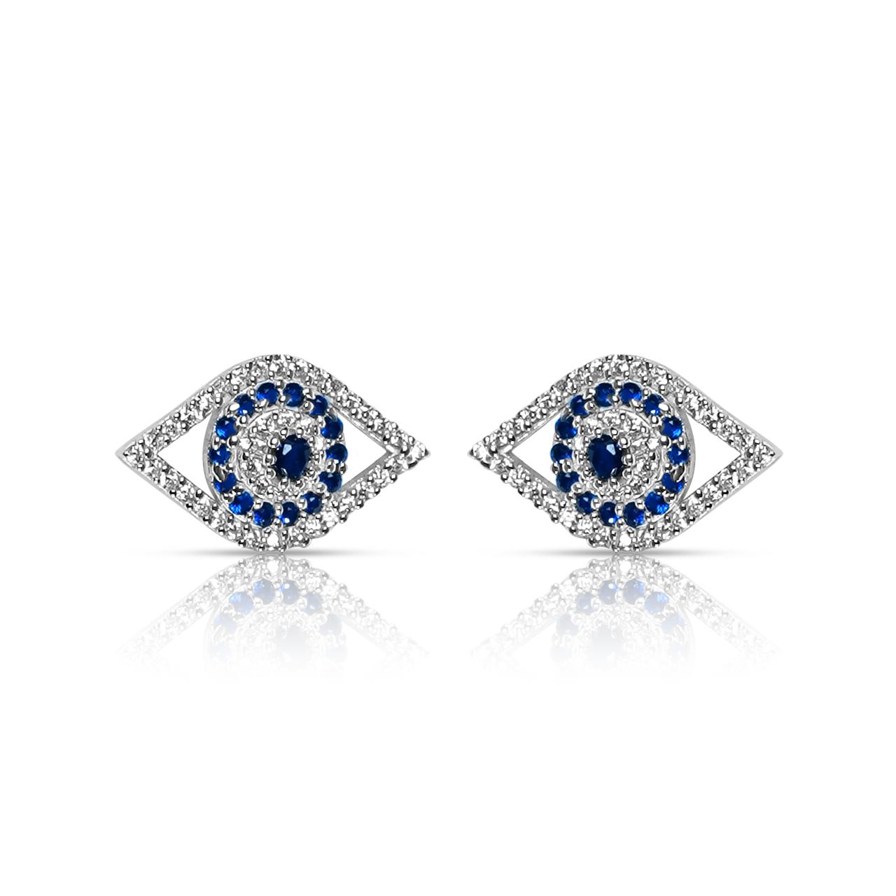Silver Sterling Mystic Evil Eye Earring