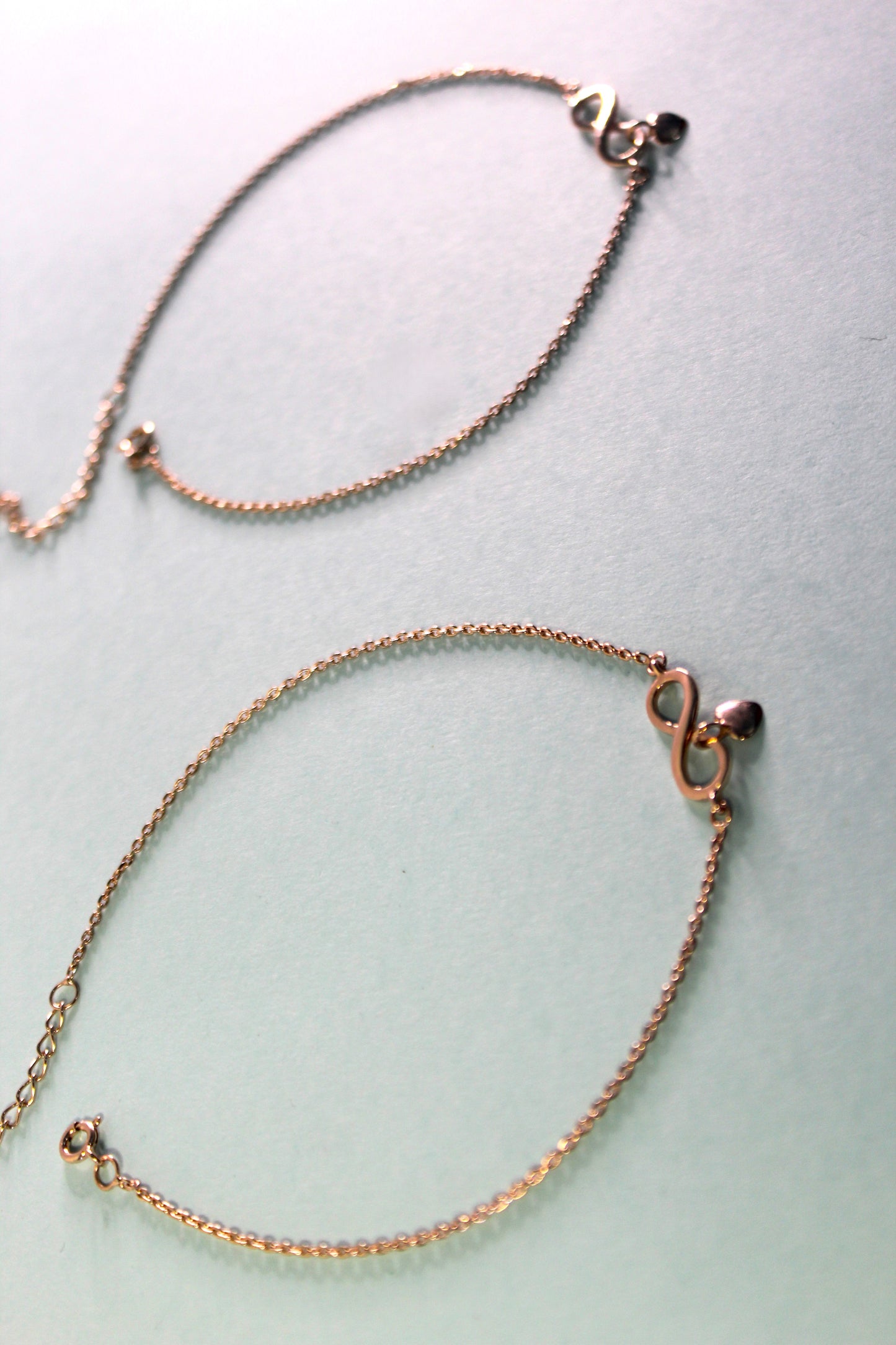 925 Silver Rose Gold Infinity Anklet