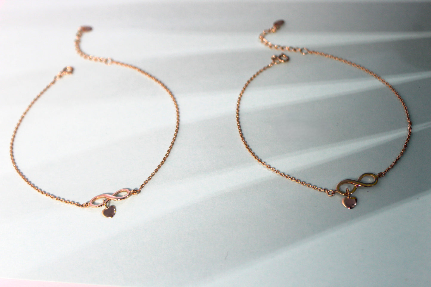 925 Silver Rose Gold Infinity Anklet