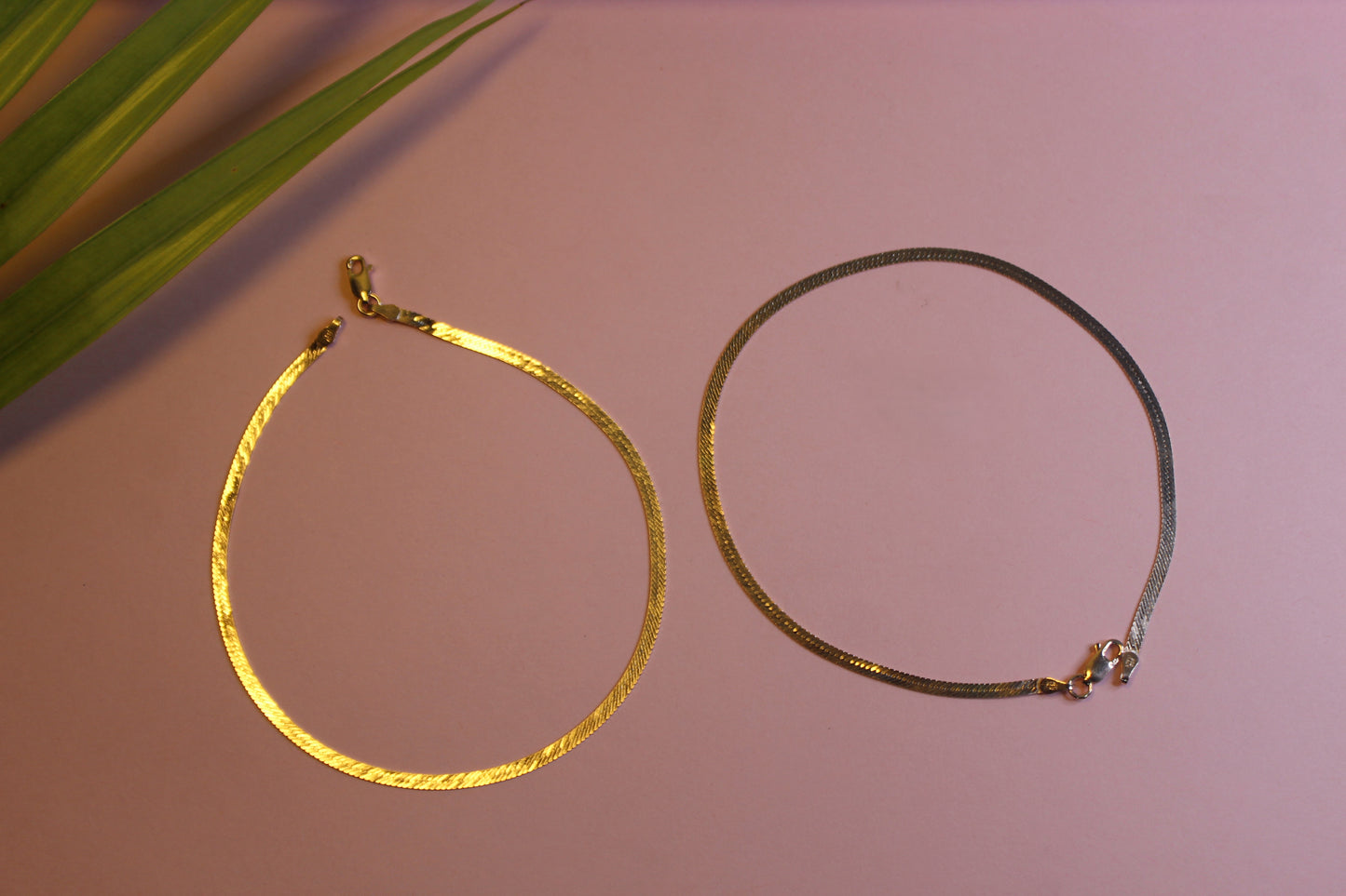 925 Silver Rose Gold Anklet