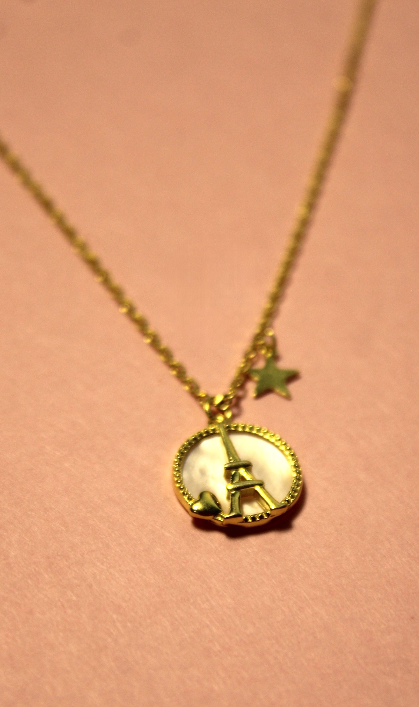 925 Silver Golden Eiffel Tower Pendant