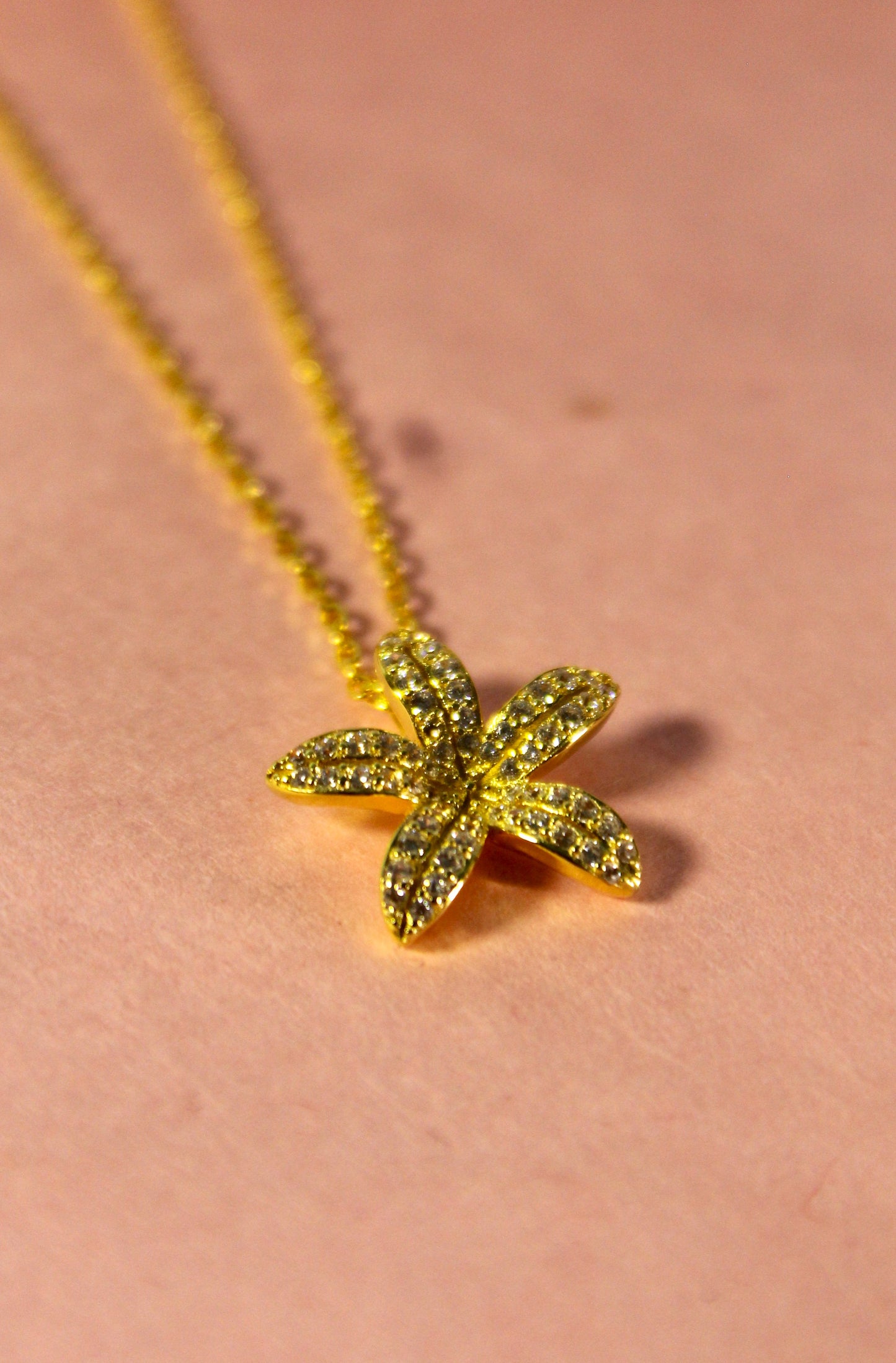 925 Silver golden Flower pendant
