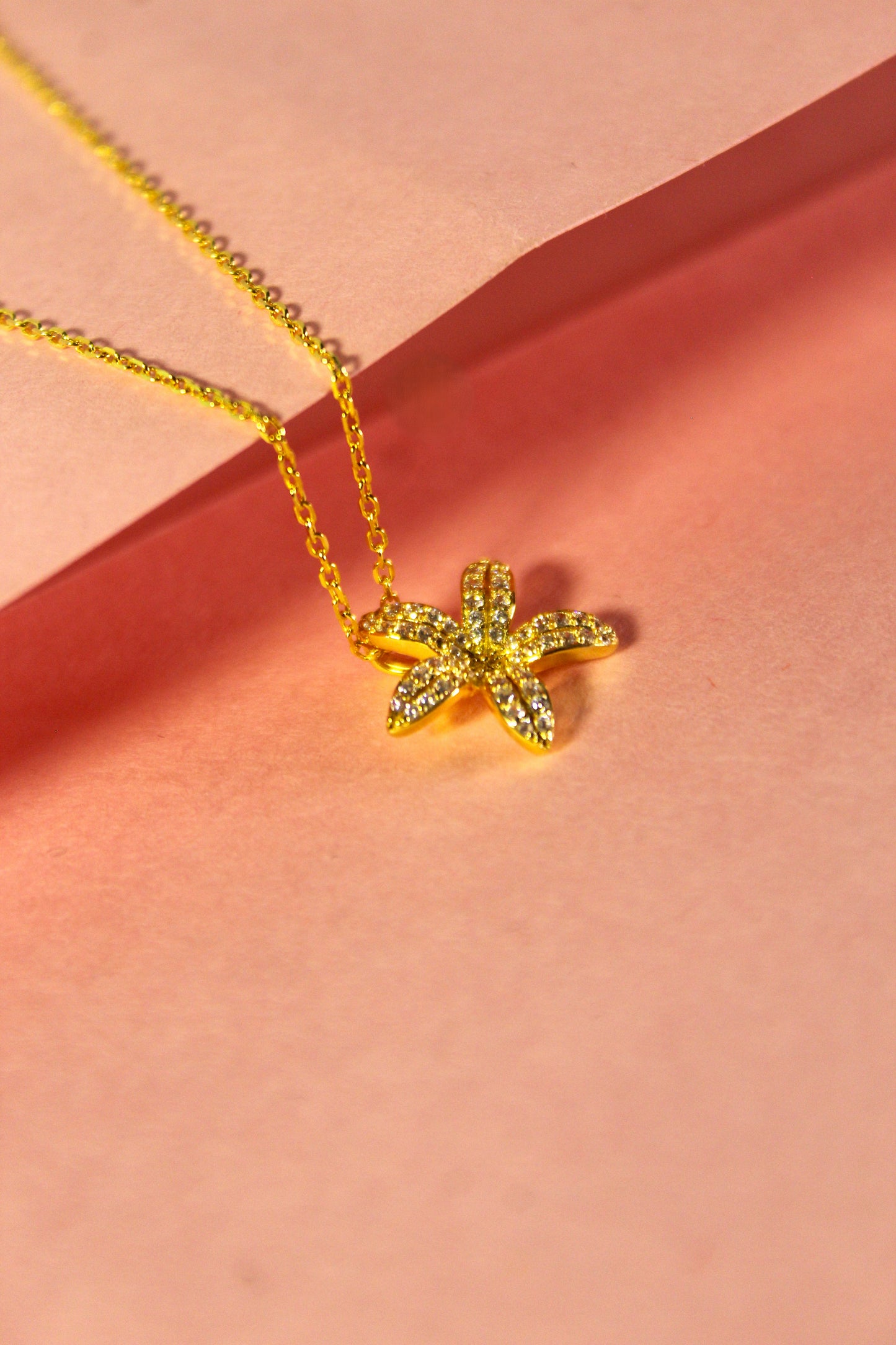 925 Silver golden Flower pendant