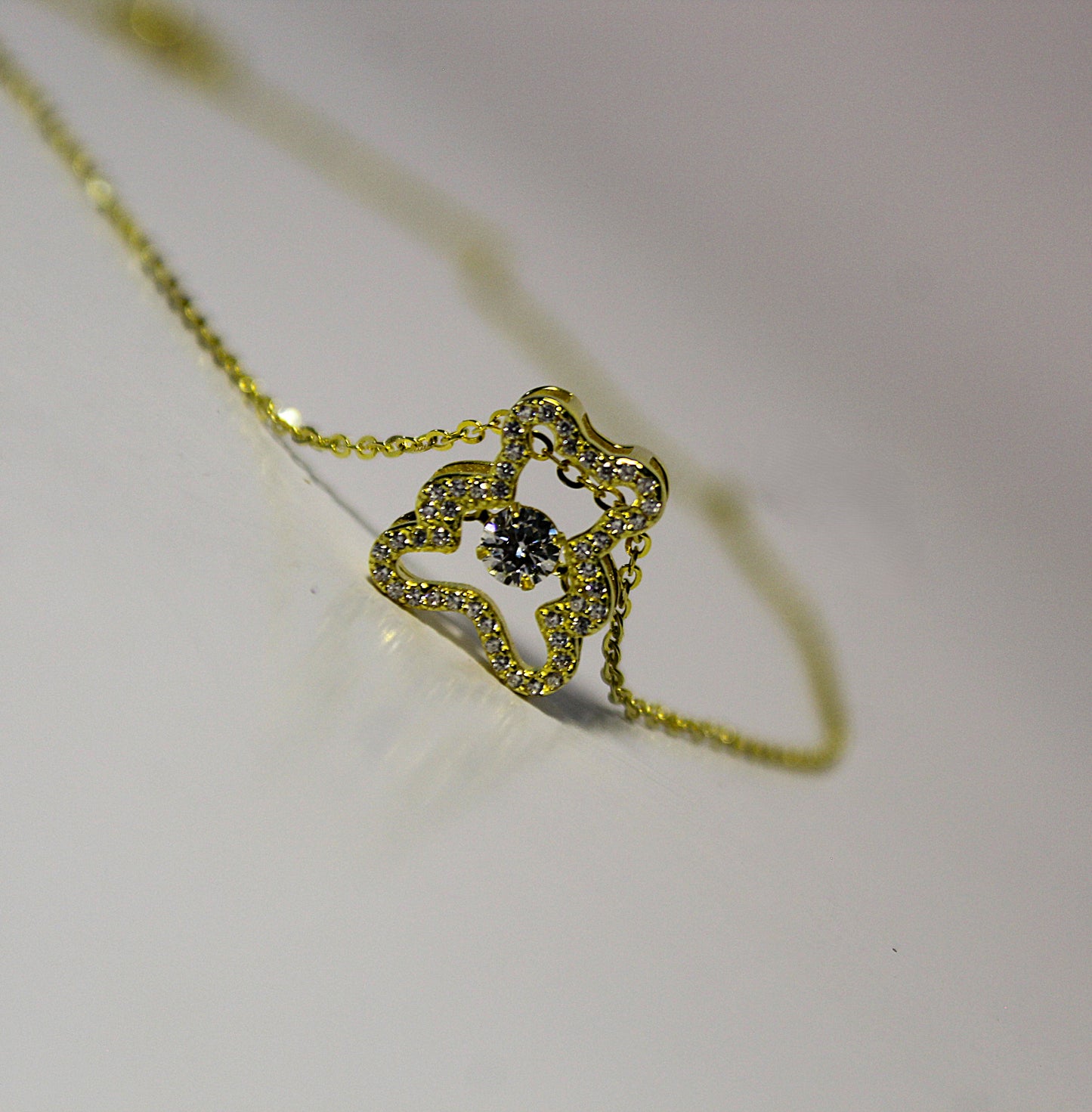 925 Silver Golden Teddy Bear Pendant