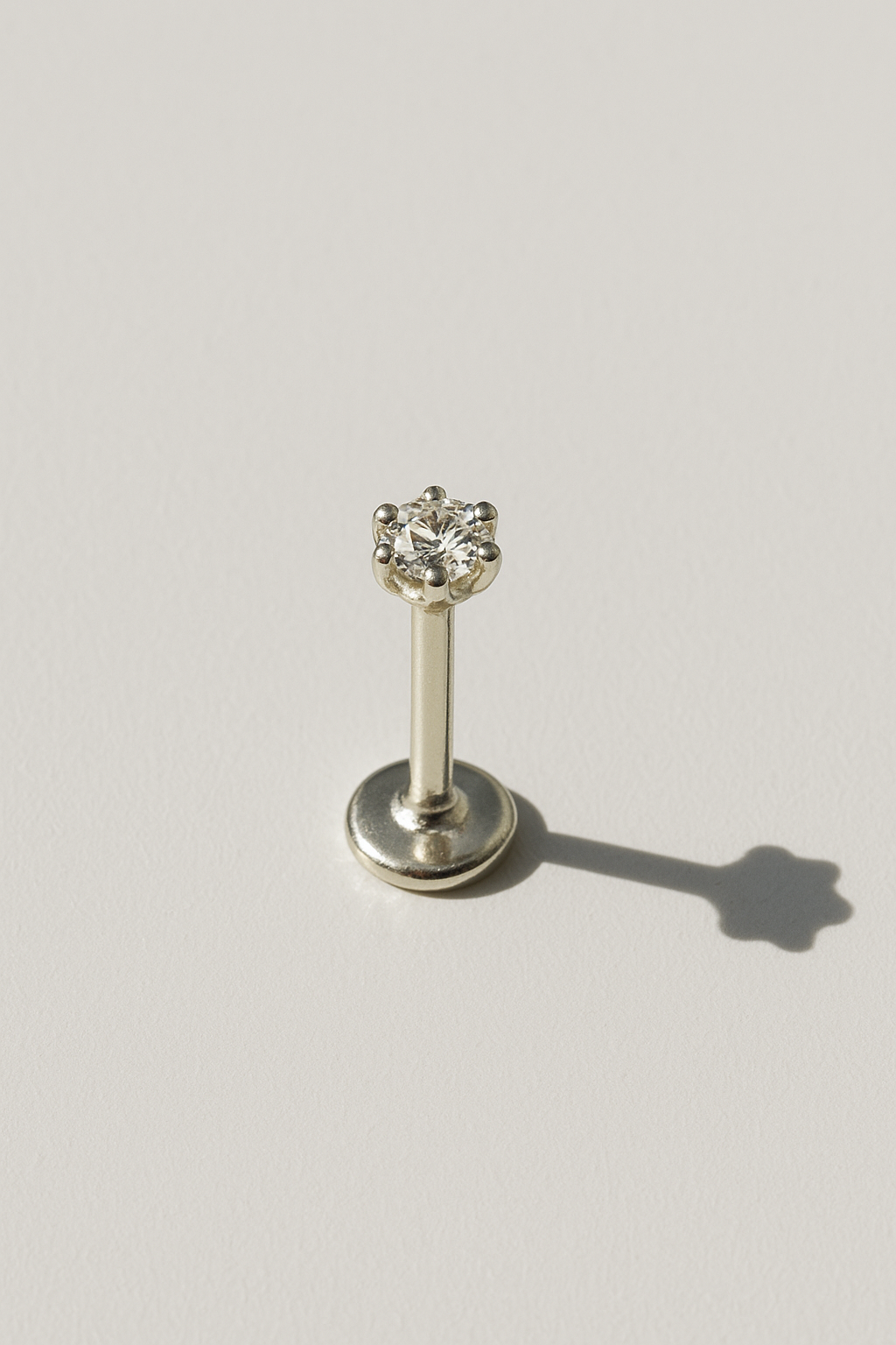 925 Silver Solitaire Nosepin/Piercing stud
