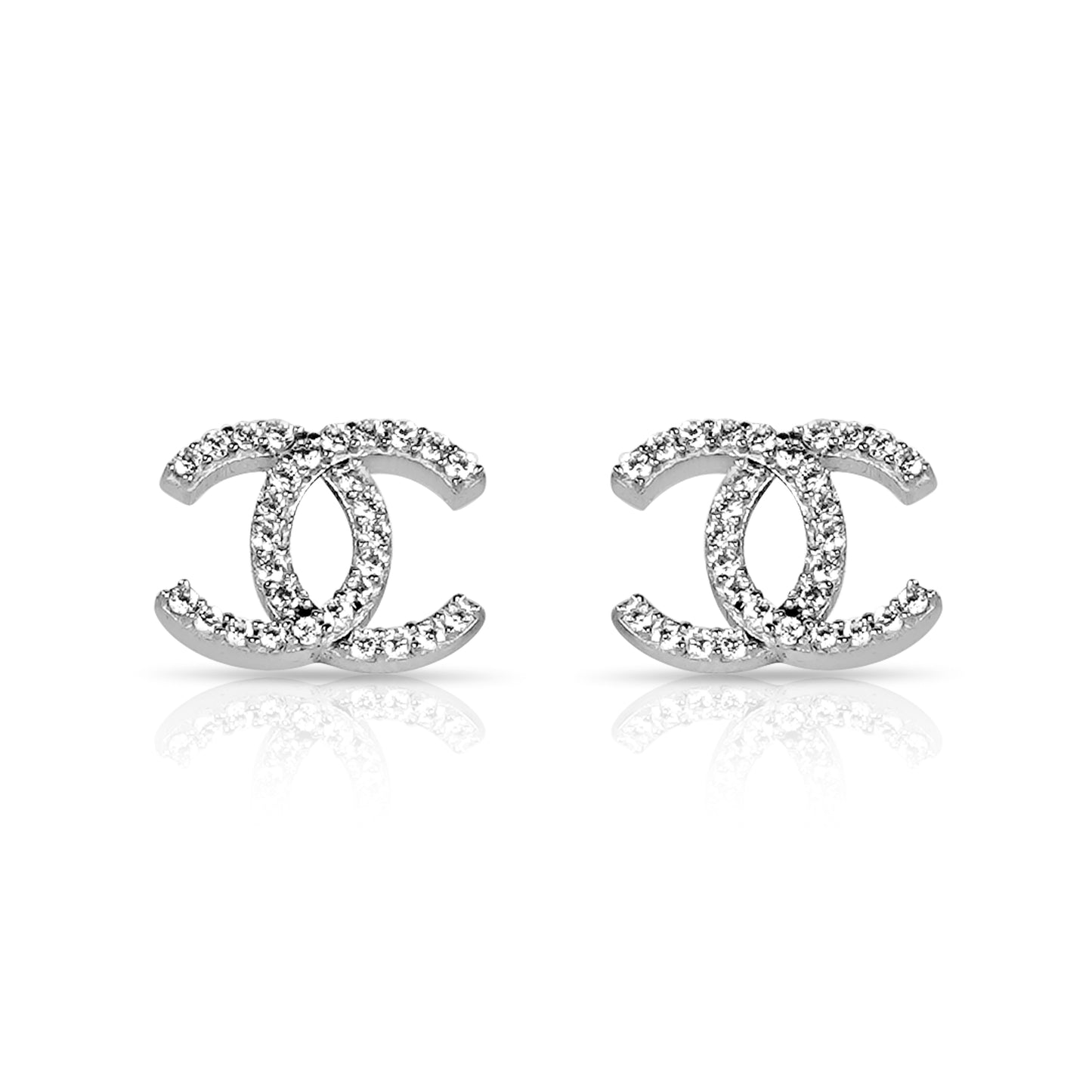 Silver Sterling Twin C Signature Earrings
