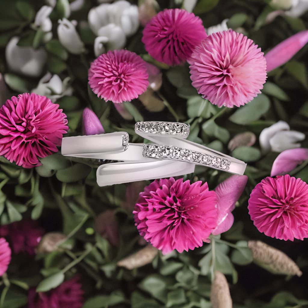 Silver Minimal Curved Couple Ring