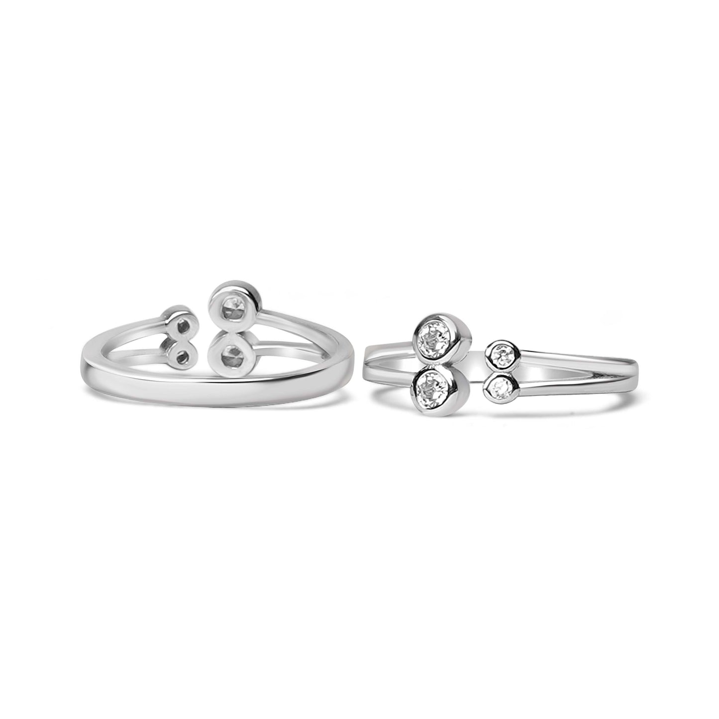 925 Silver Round Solitaire Elegant Toe Ring