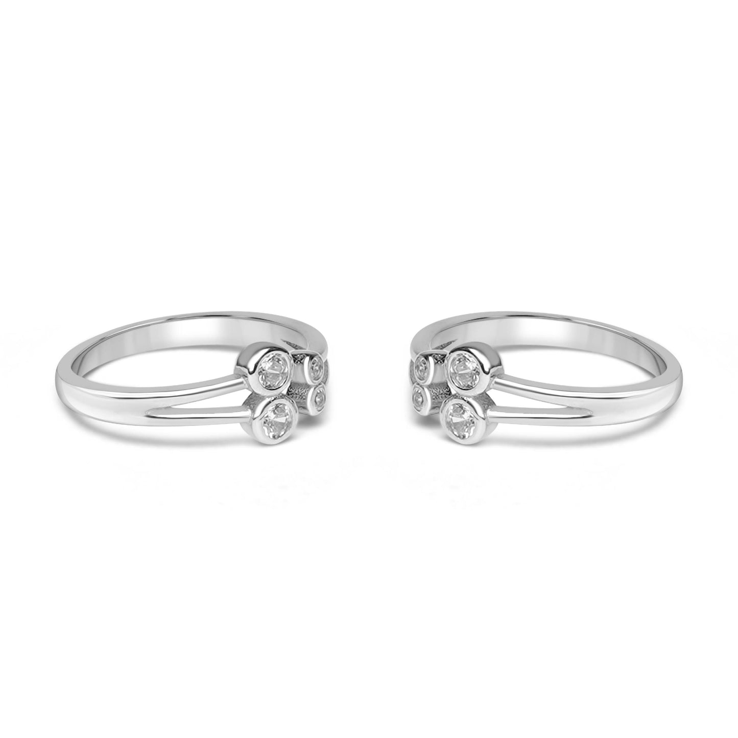 925 Silver Round Solitaire Elegant Toe Ring