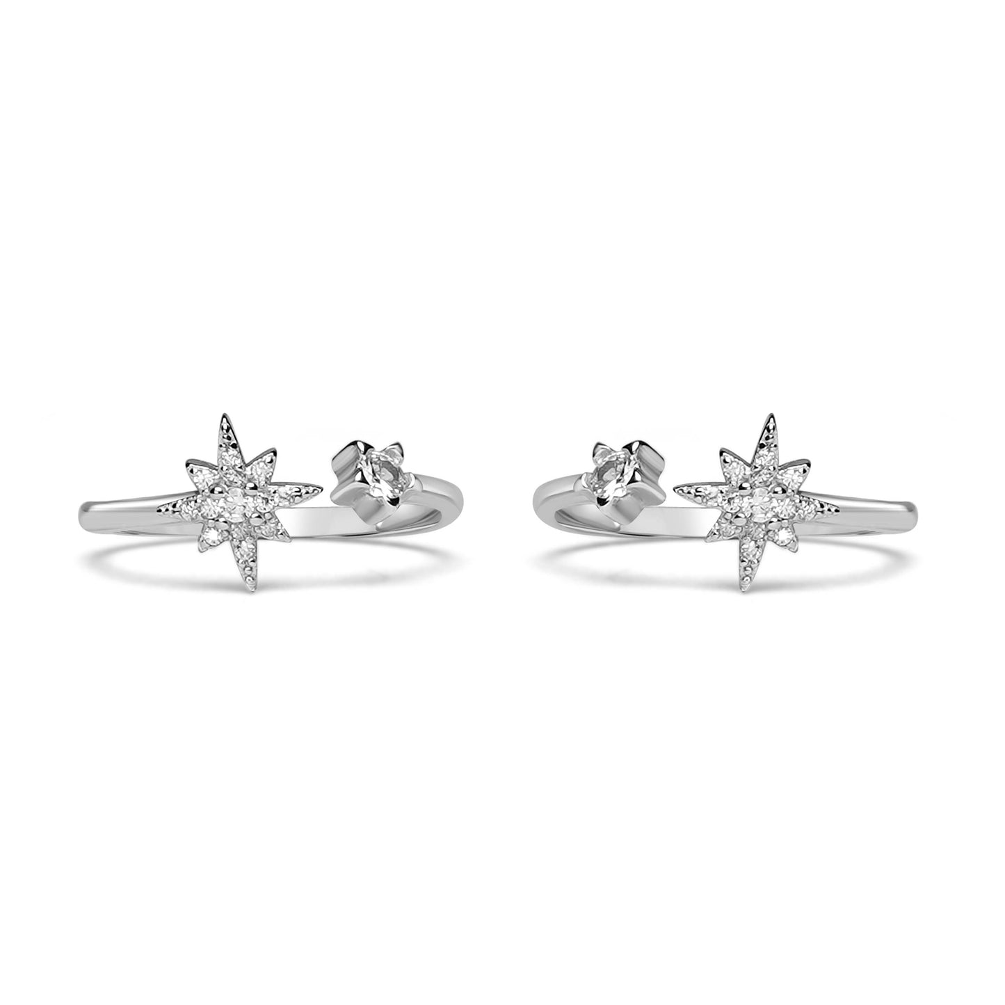 925 Silver Star Solitaire Elegant Toe Ring