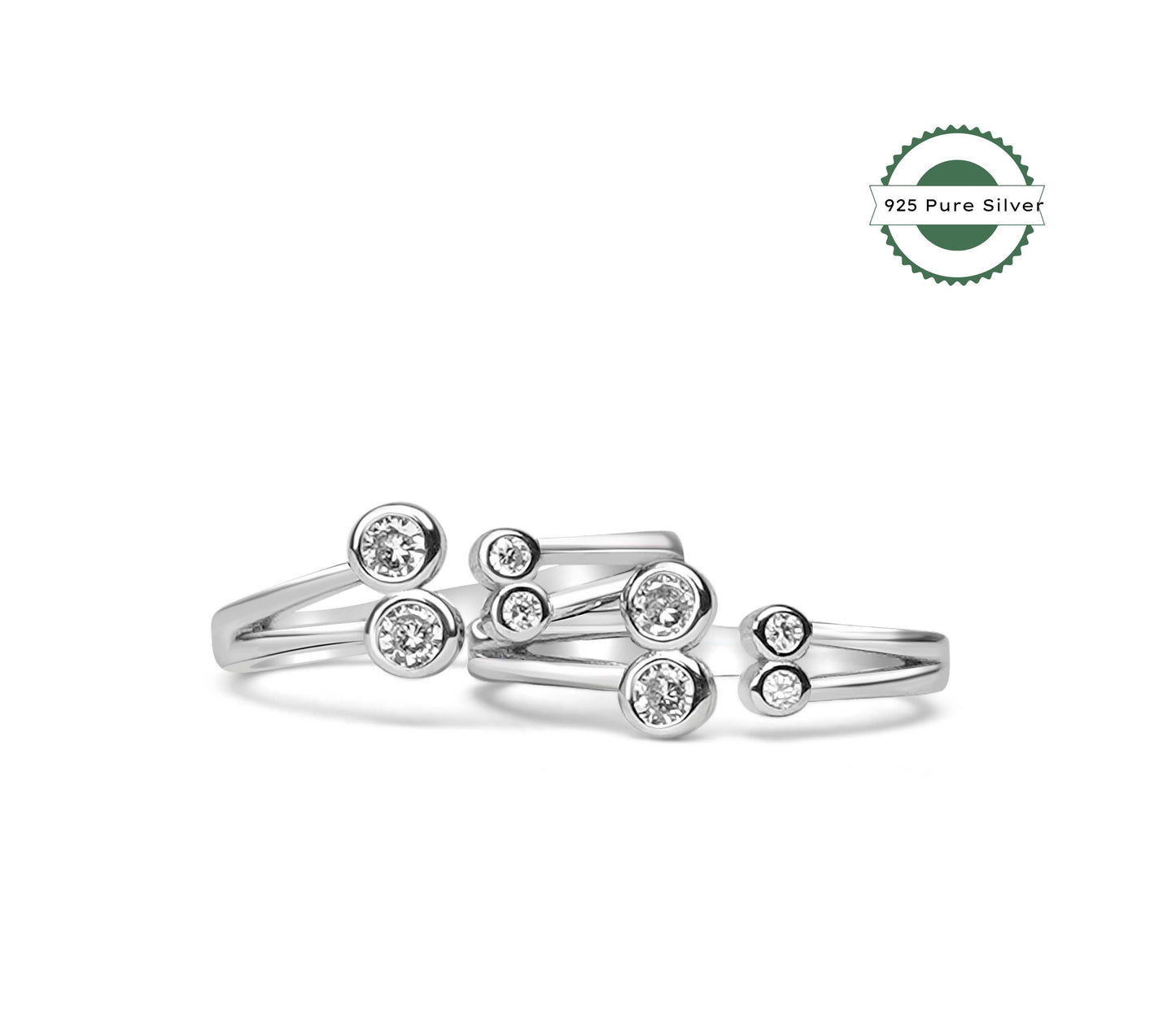 925 Silver Round Solitaire Elegant Toe Ring