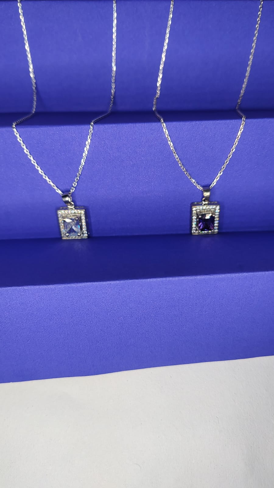 925 Silver Square Stone Pendant