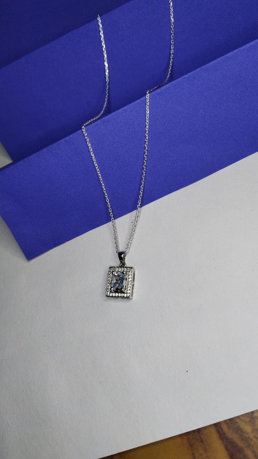 925 Silver Square Stone Pendant