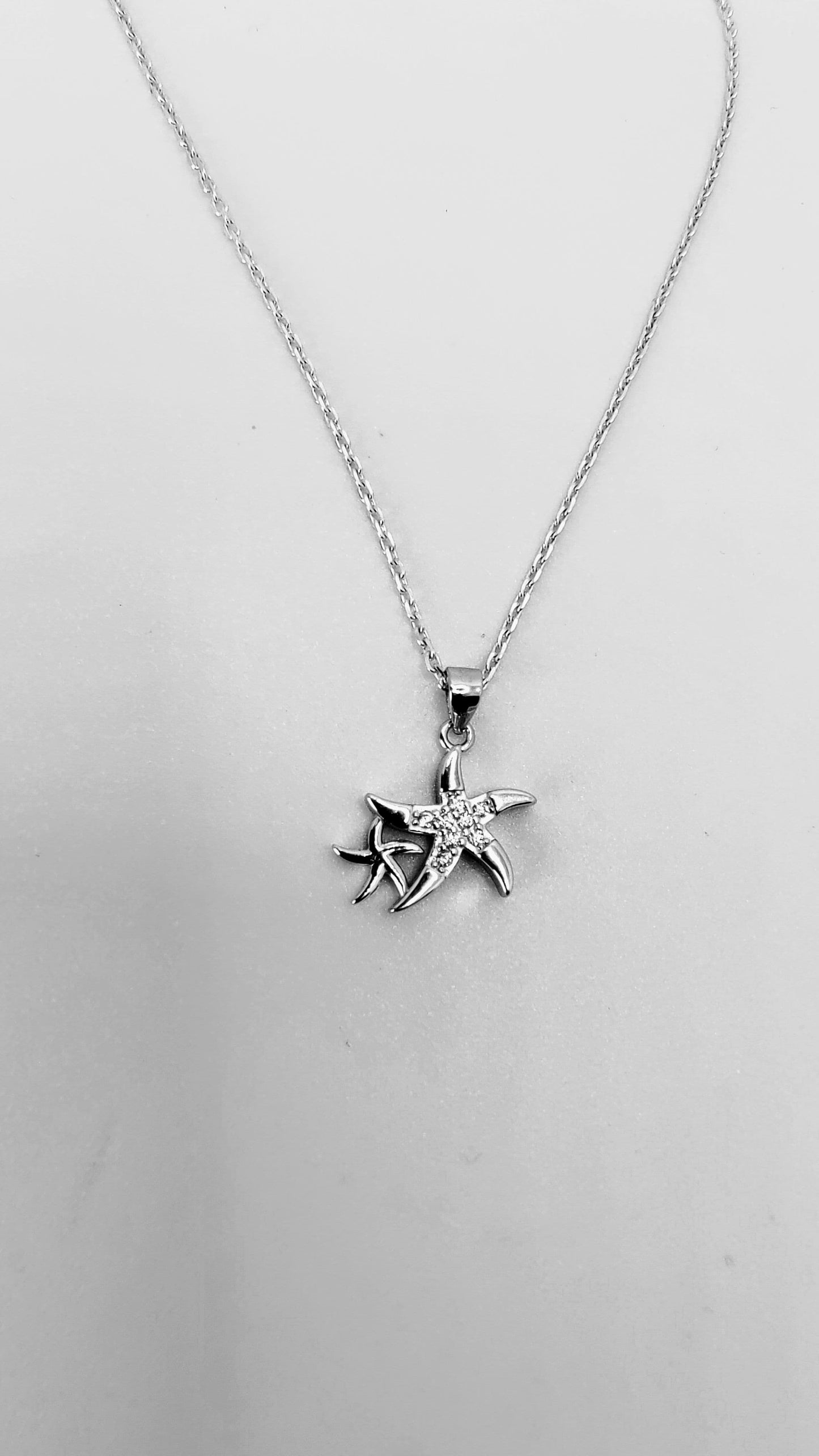 Silver Twin Starfish Pendant