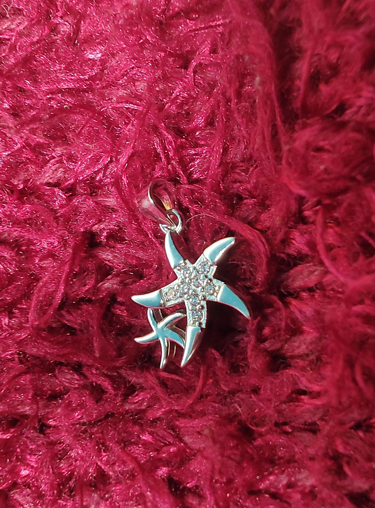 Silver Twin Starfish Pendant