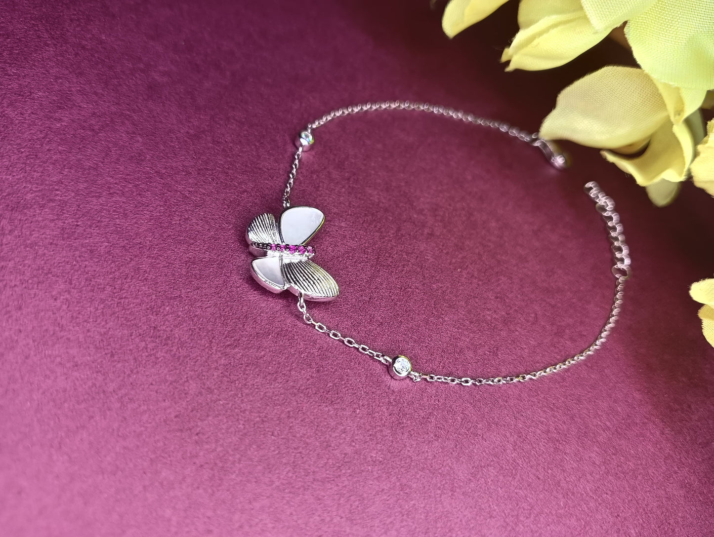 Silver Butterfly Charm Bracelet