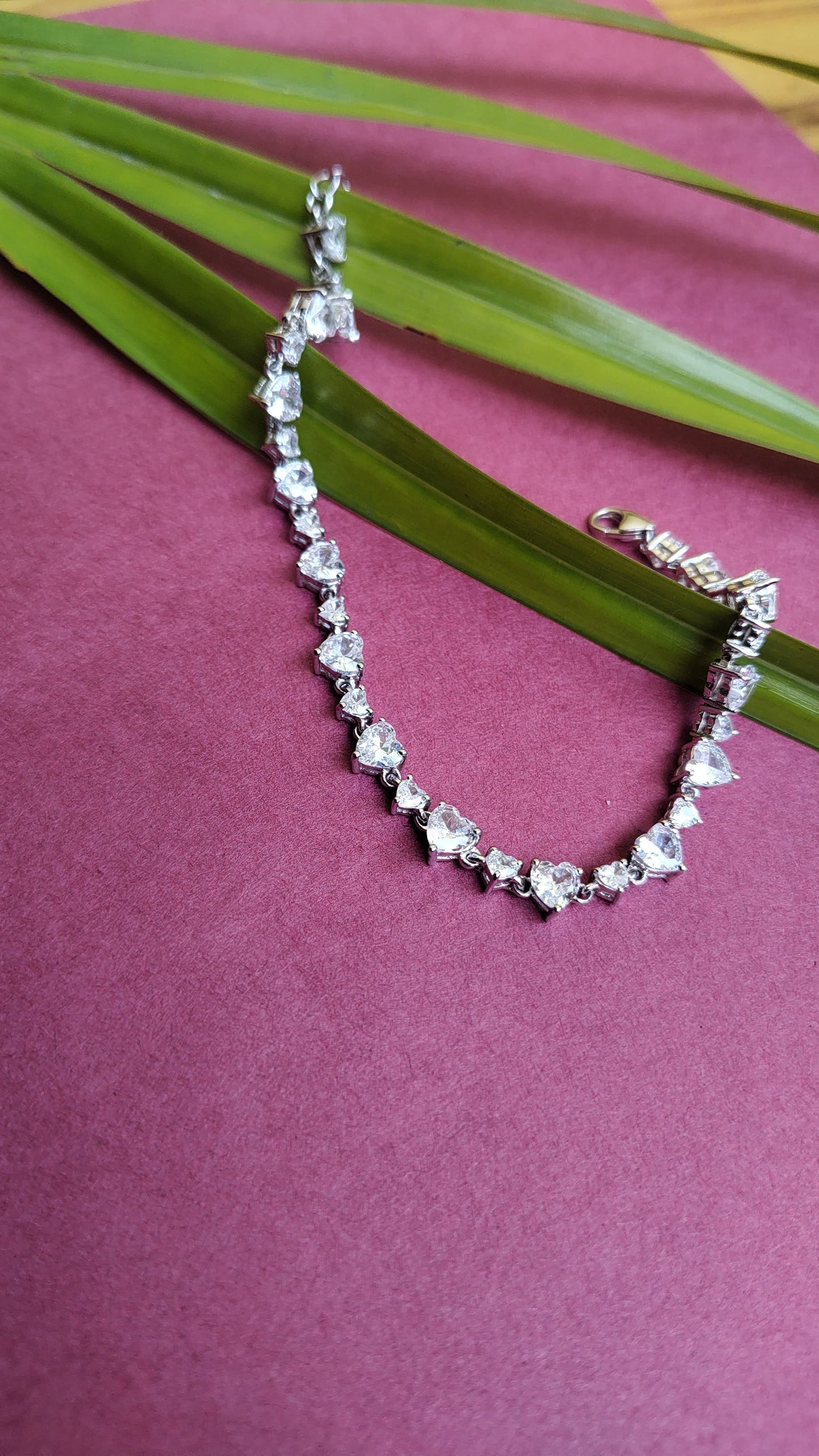 SIlver Heart Solitare Bracelet