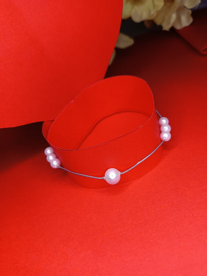 Divine Silver Pearl Bracelet