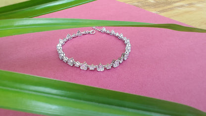 SIlver Heart Solitare Bracelet