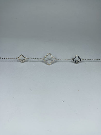 Charming Silver Clover Bracelet