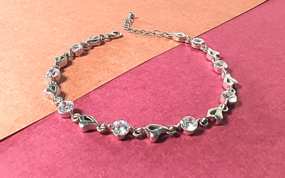 Silver Heart & Gems Harmony Bracelet