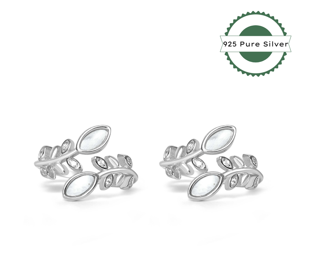 925 Silver Flat Pearl Leaf Toe Ring
