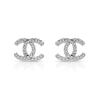 Silver Sterling Twin C Signature Earrings