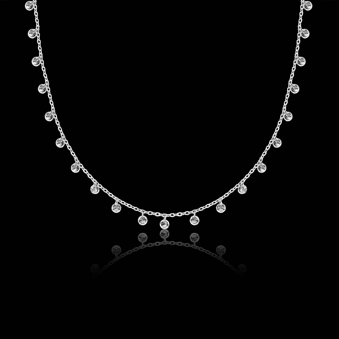 Silver Zircon Studded Necklace