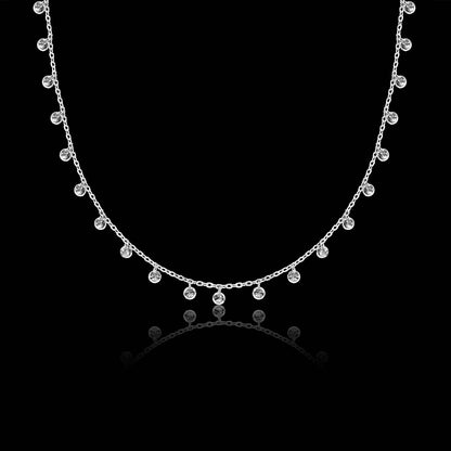 Silver Zircon Studded Necklace
