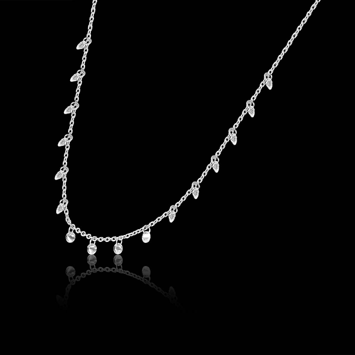 Silver Zircon Studded Necklace
