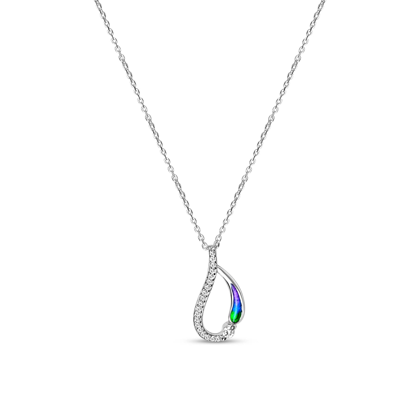 925 Silver Pendant Peacock Blue Stone Pendant