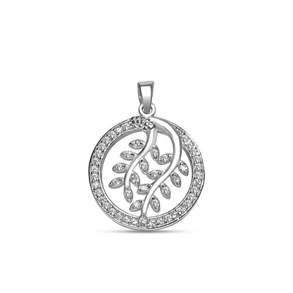 925 Silver Evergreen Leaf Pendant