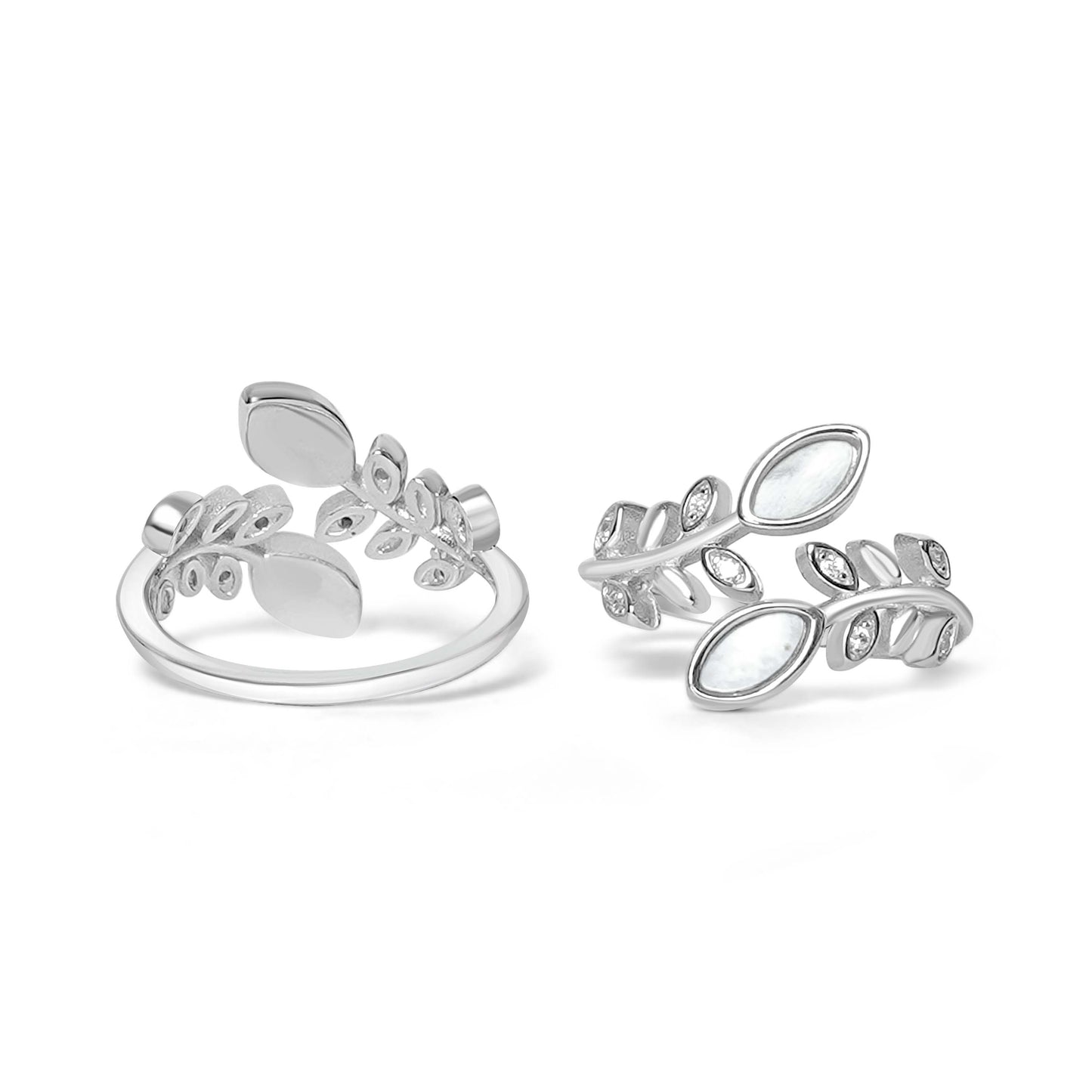 925 Silver Flat Pearl Leaf Toe Ring
