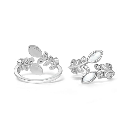 925 Silver Flat Pearl Leaf Toe Ring