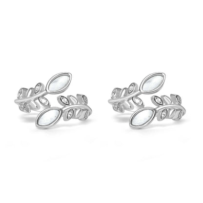 925 Silver Flat Pearl Leaf Toe Ring