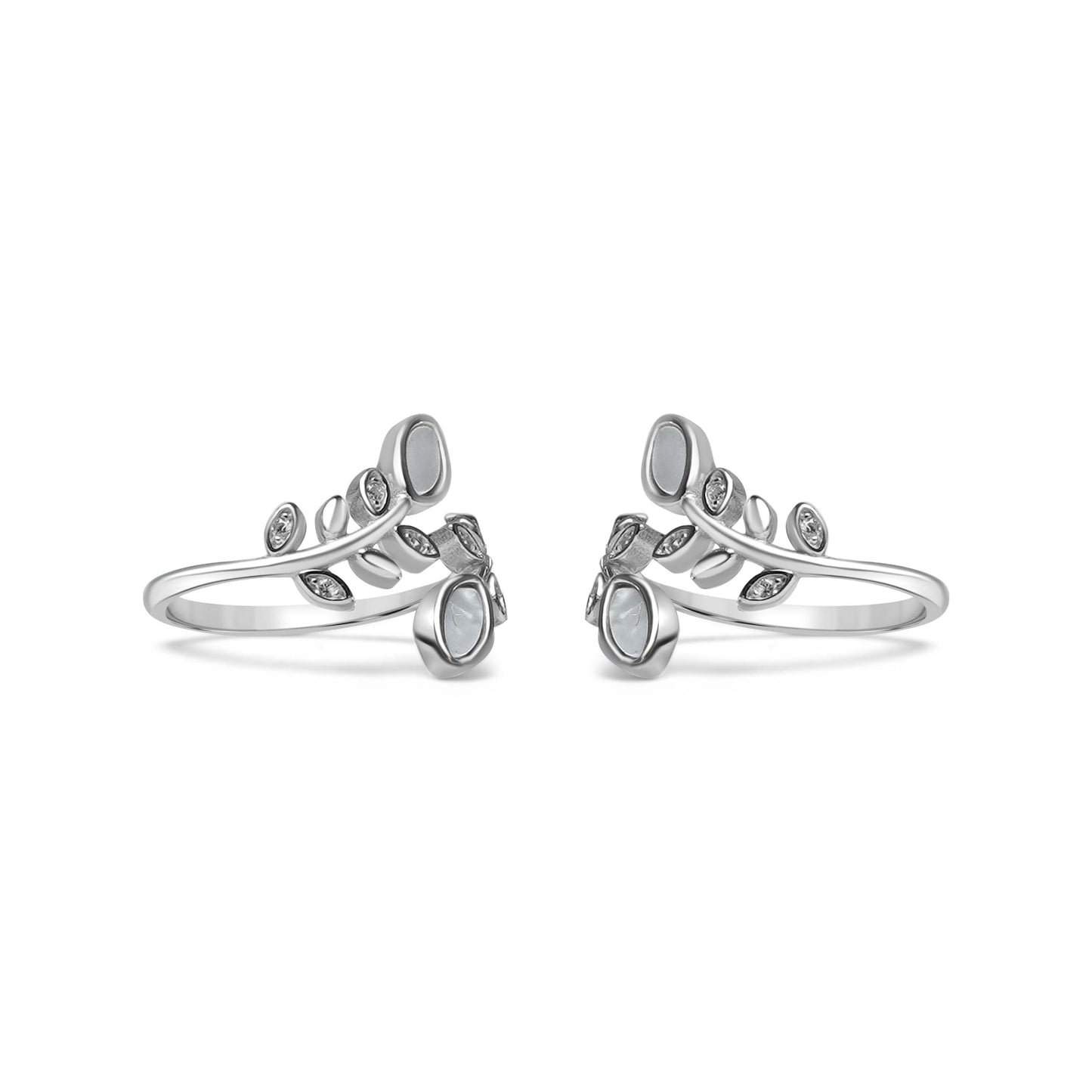 925 Silver Flat Pearl Leaf Toe Ring