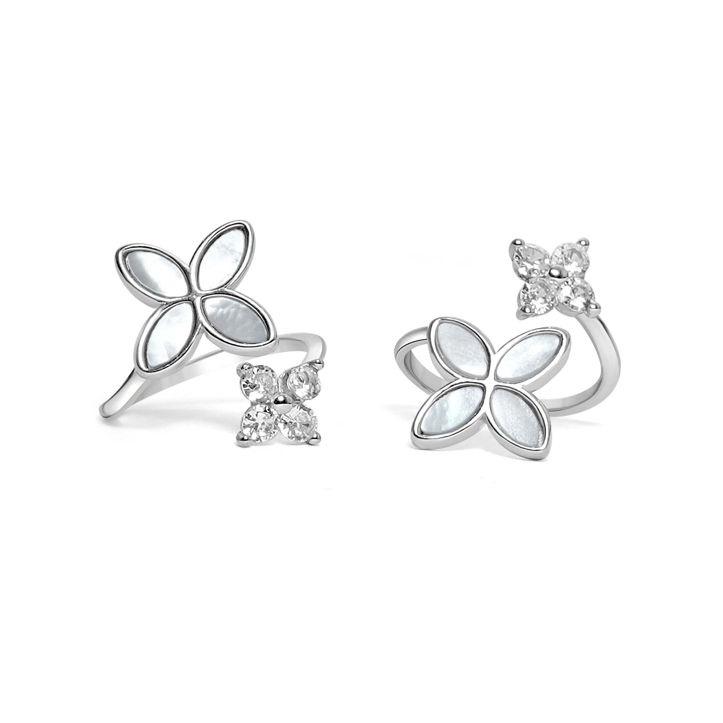 925 Silver Flat Pearl Flower Toe Ring