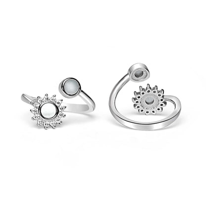 925 Silver Flat Pearl Sun Toe Ring