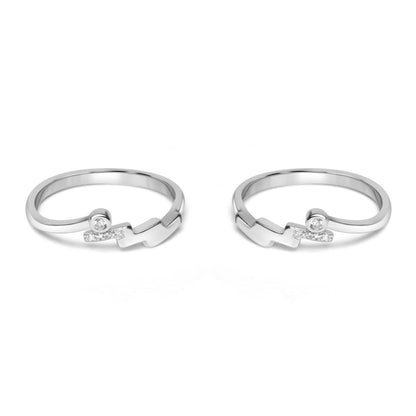 925 Silver Zig-Zag Solitaire Toe Ring