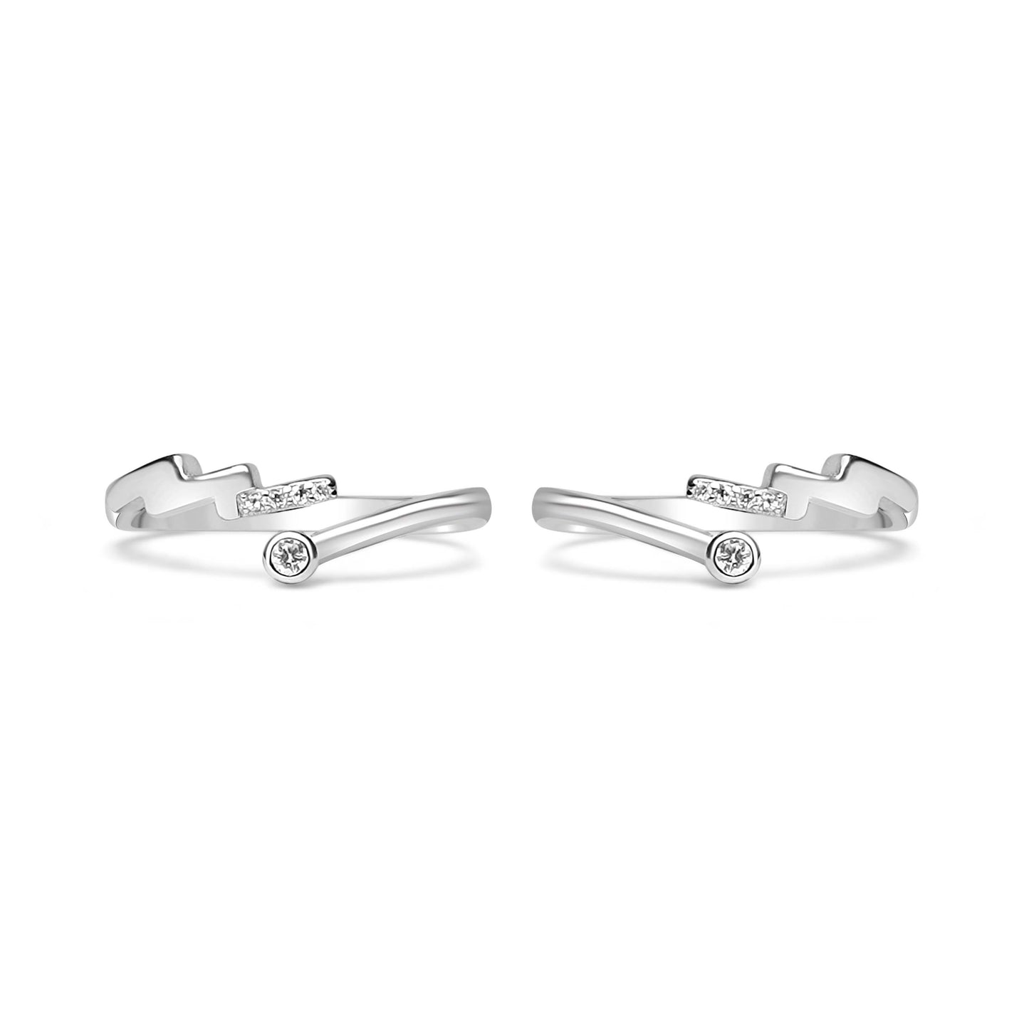 925 Silver Zig-Zag Solitaire Toe Ring