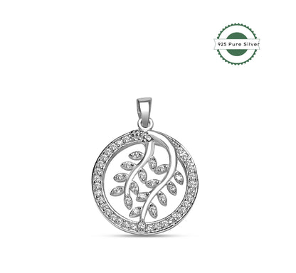 925 Silver Evergreen Leaf Pendant