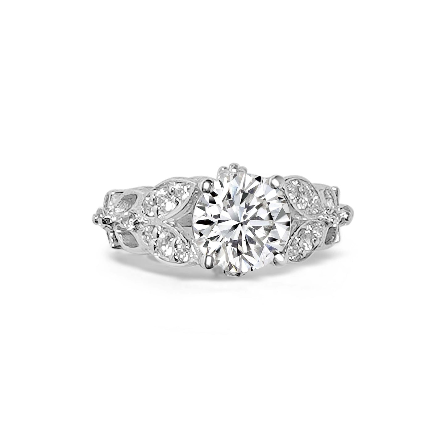 Silver Mystic Austrian leaf design Ring