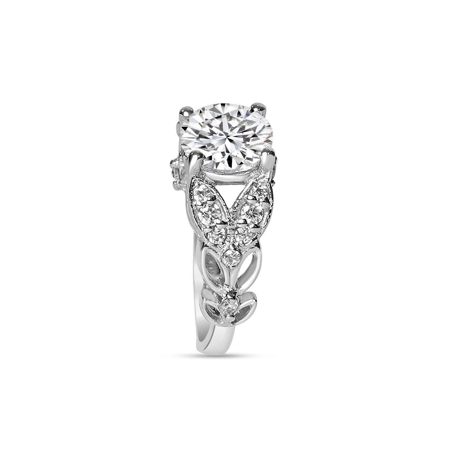 Silver Mystic Austrian leaf design Ring