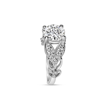 Silver Mystic Austrian leaf design Ring