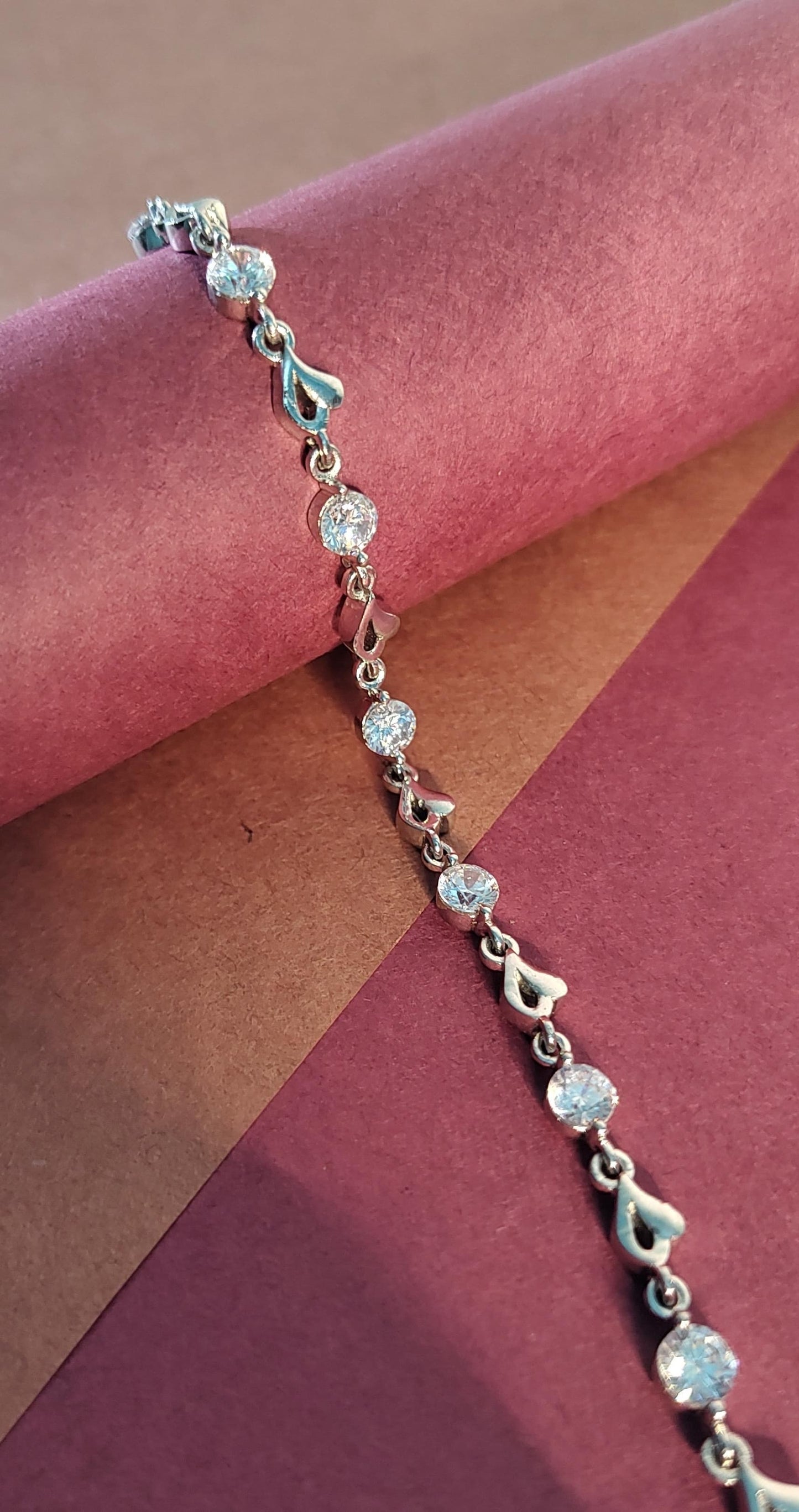 Silver Heart & Gems Harmony Bracelet