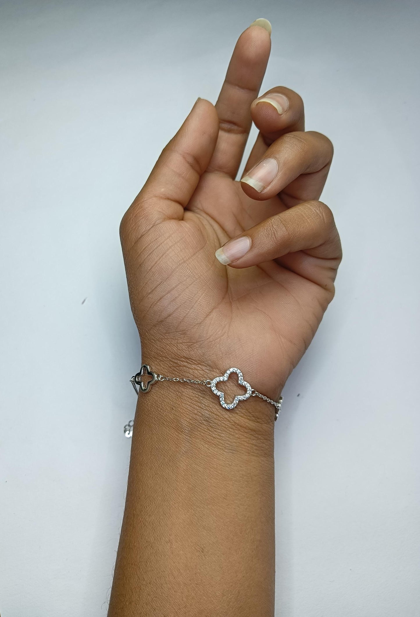 Charming Silver Clover Bracelet