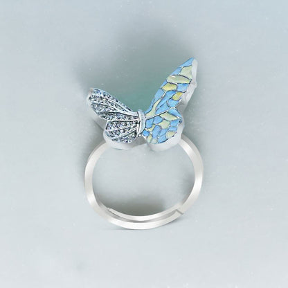 Silver Meenakari Butterfly Ring for DIVAs